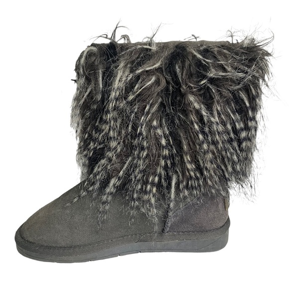 Gray Himalaya UGG Ankle Boots Booties  Size 6 Faux Fur Lined Pre Owned - Picture 8 of 10
